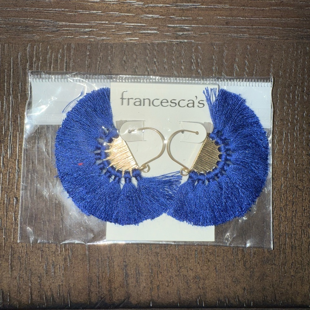Francesca's Collections Blue and Gold Earrings